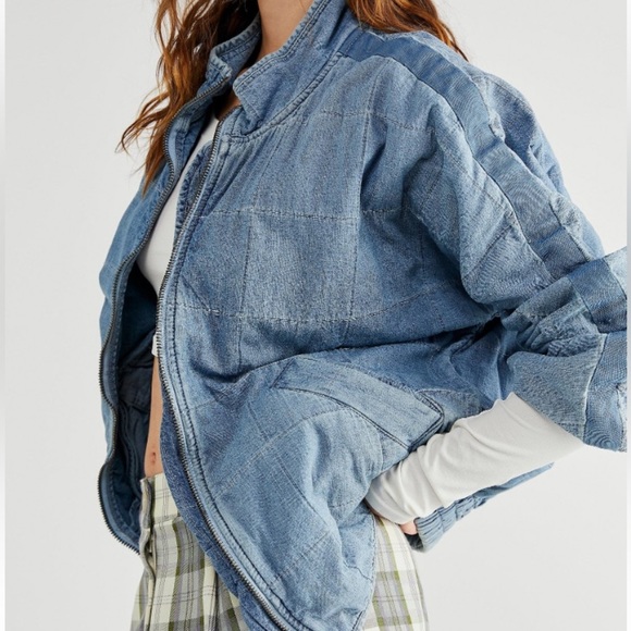 Free People Jackets & Blazers - New Free People Dolman Quilted Knit Jacket Oversized Zip-up Slouchy